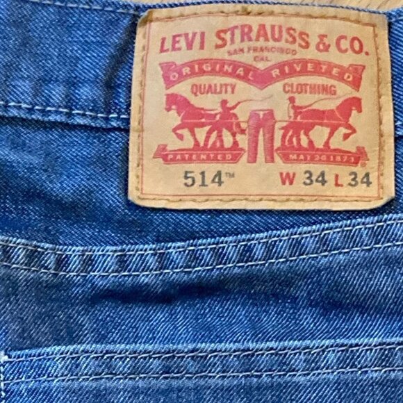 Levi's 514 Straight Fit Medium Wash Denim Jeans Size 34 x 34 - Picture 6 of 8